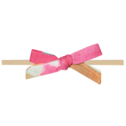 Copper Pearl Ribbon Baby Bow Headband