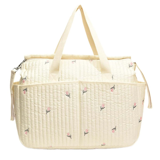 Xinsheinelry Stylish Large Capacity Diaper Bag with Delicate Embroidery for New Mom Portable Organiser for Travel and
