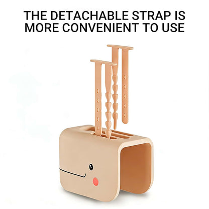 Adorila Whale Silicone Bathtub Faucet Spout Cover with Adjustable Straps, Almond Beige