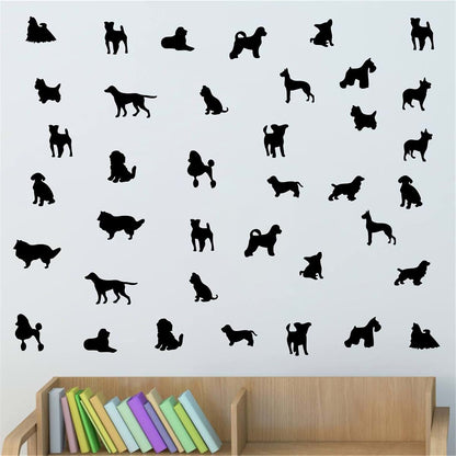 Juruoxin 38-Piece Dog Wall Decal Set For Nursery And Bedroom Decor