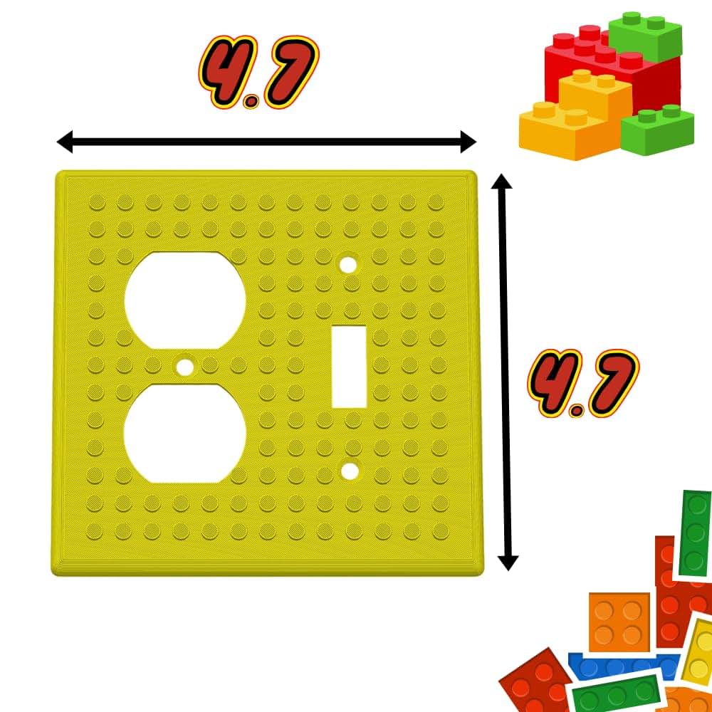 Aunt Lo's Supply Co Building Brick Light Switch Cover Plate - Compatible with Standard Construction Blocks - Double (photo 3)