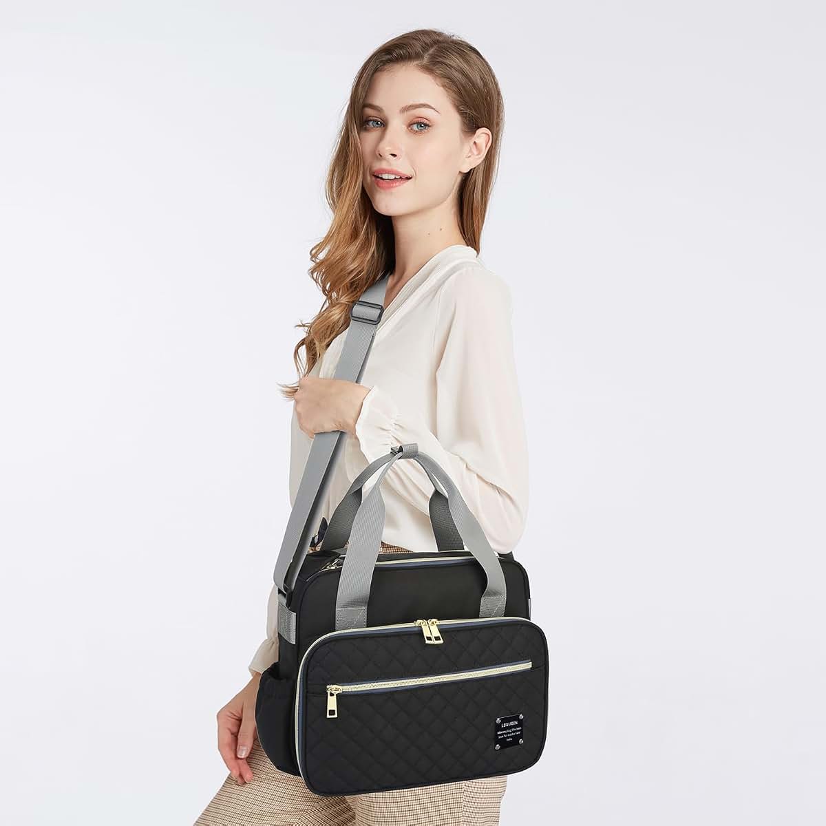MEYTEILAY Diaper Bag Tote Baby Changing Bag Large Baby Bags for Mom Multifunction Travel Nappy Bag（Balck） (photo 2)