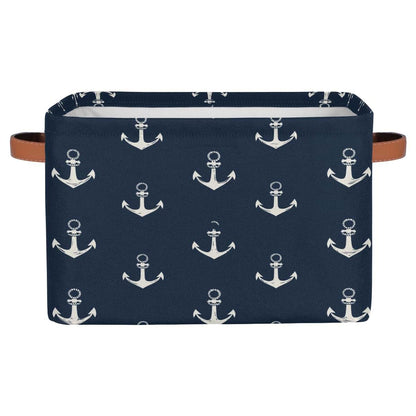 UOYO Sea Ocean Nautical Anchor Storage Basket - Collapsible Canvas Bin