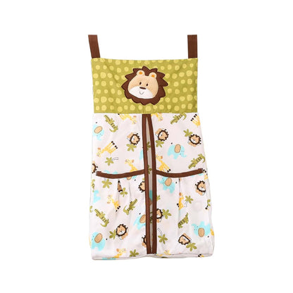CribMATE Green Lion Nursery Diaper Stacker 1 PC Embroidery Animal Diaper Hanging Bag for Baby Boy (Green Lion) (photo 2)