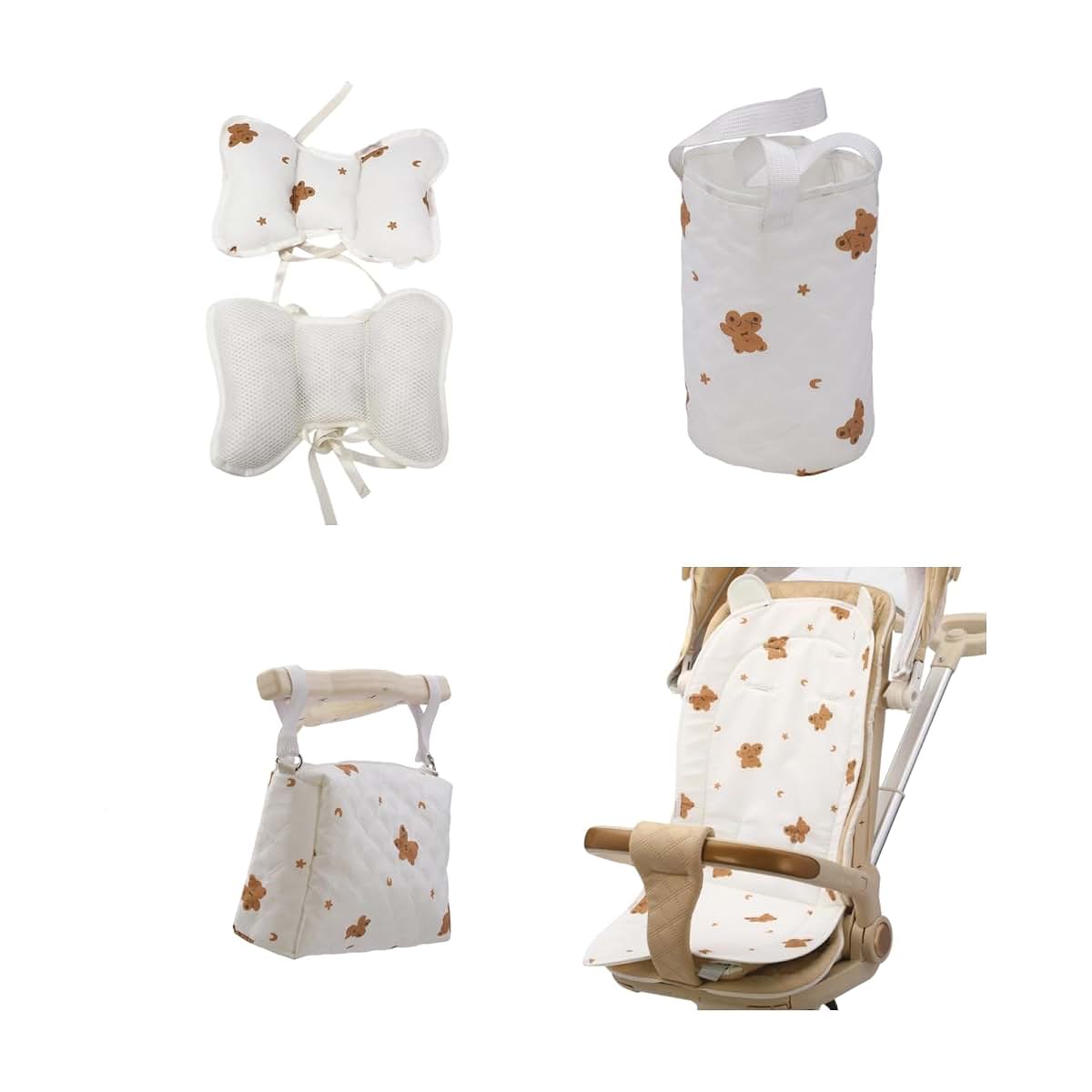 Vdaxvme Charm Bear Pattern Stroller Accessory Cushion, Bag, or Pillow (photo 4)