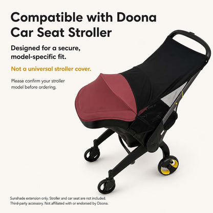 BabyOneStop Sunshade Extension for Doona Car Seat Stroller, Mesh, Black