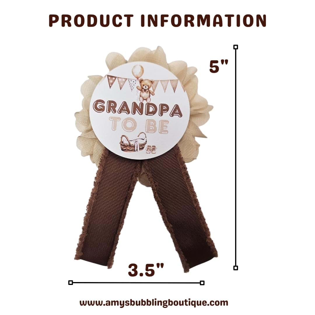 Amy's Bubbling Boutique Brown Bear Baby Shower Pin, Gender Neutral Party Accessory (photo 3)