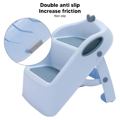 XHTLLO 3-in-1 Folding Step Stool for Kids in Blue (photo 4)