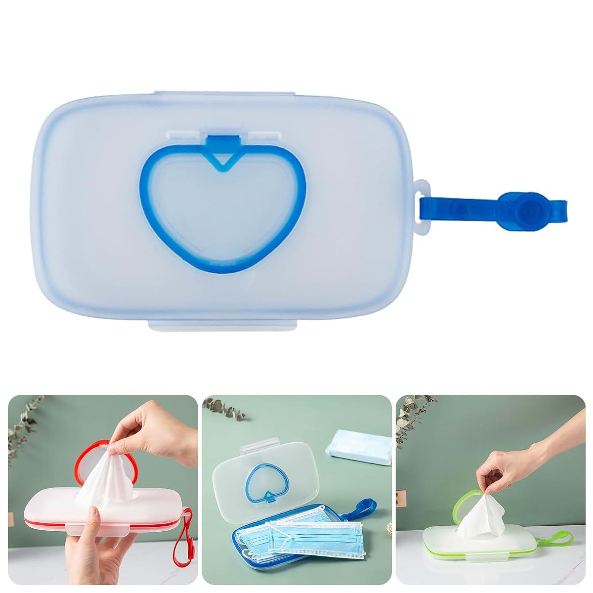 KMGDM Portable Wipes Dispenser Travel Baby Wipes Case Organiser Box Reusable Holder for Diaper Bags and Outdoor Use (photo 2)