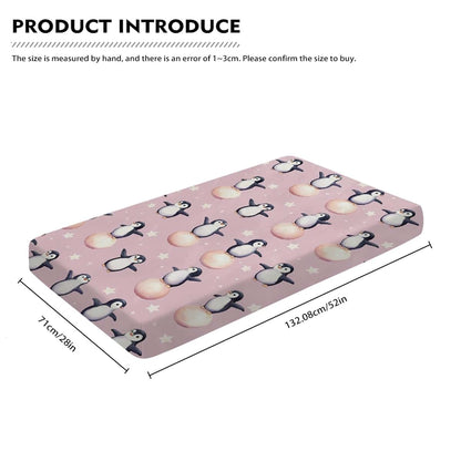 Cute Baby Penguins Stars Crib Sheet