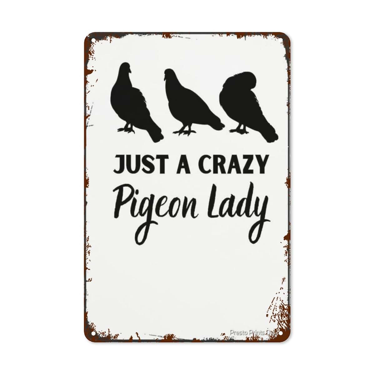 Wall Decor Sign - Retro Pigeon Horticulture Tin Metal Art for Home Kitchen