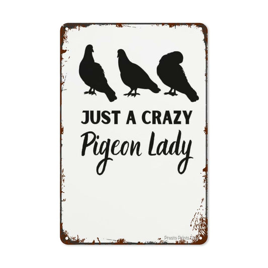 Wall Decor Sign - Retro Pigeon Horticulture Tin Metal Art for Home Kitchen