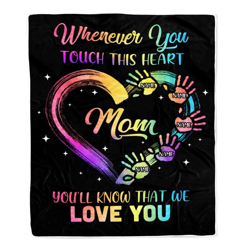 TeesNow Personalized Mom Fleece Throw Blanket, Baby Size 30 x 40 In