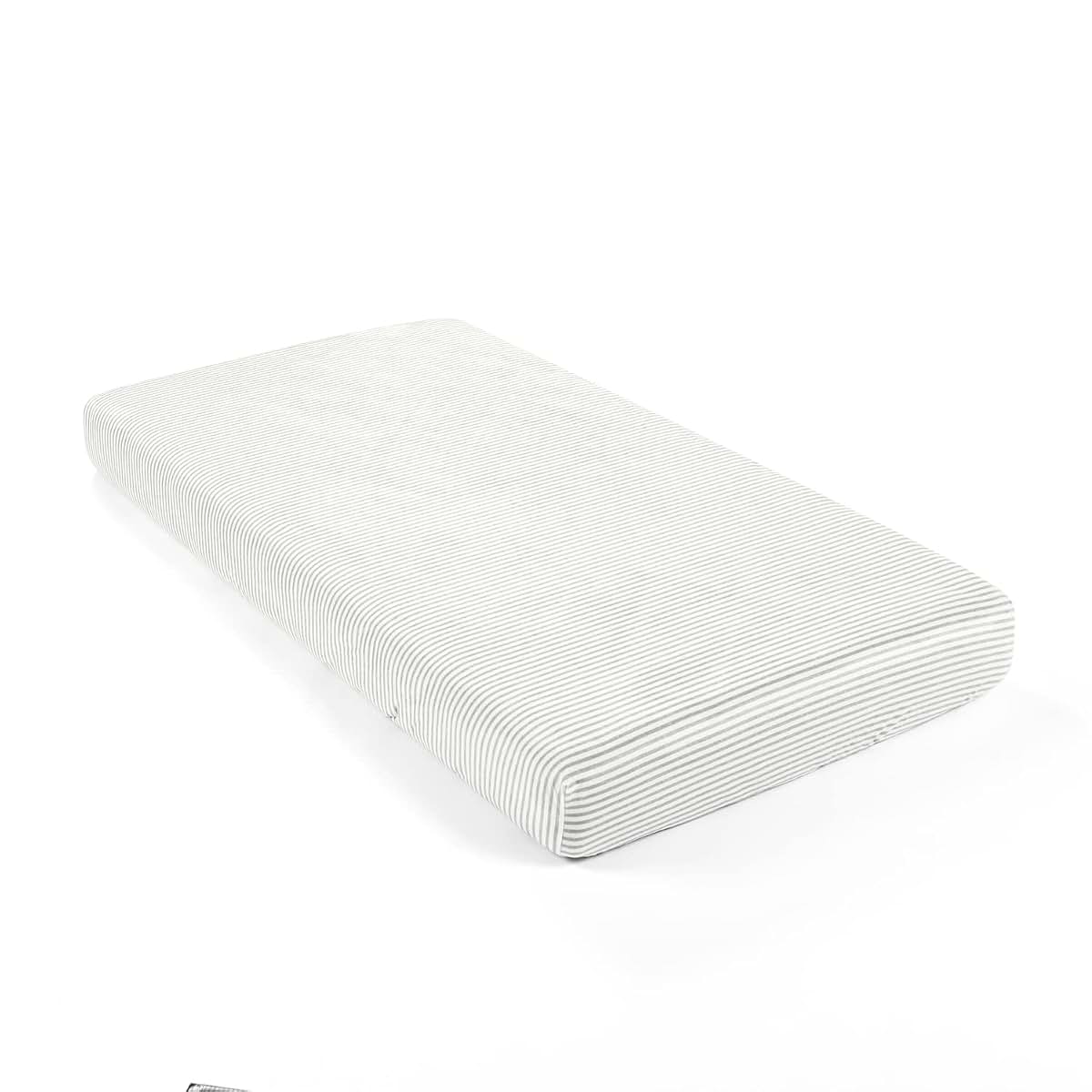 Lush Decor Baby Stripe Soft & Plush Fitted Crib Sheet, 52"x 28" x 9", Gray & White (photo 4)