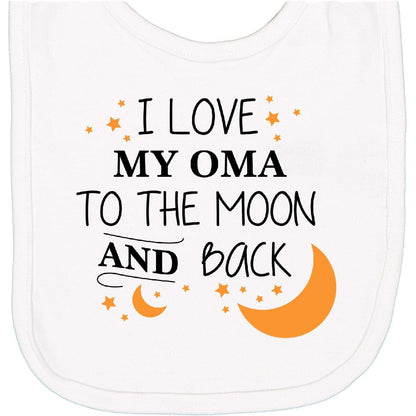 Inktastic I Love My Oma To The Moon And Back Newborn Cotton Bib