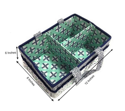 Bacati Tribal Nursery Fabric Storage Caddy, Mint/Navy