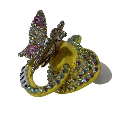 SUNOWE Crystal Cut Butterfly Ornament Adult Sized Pacifier
