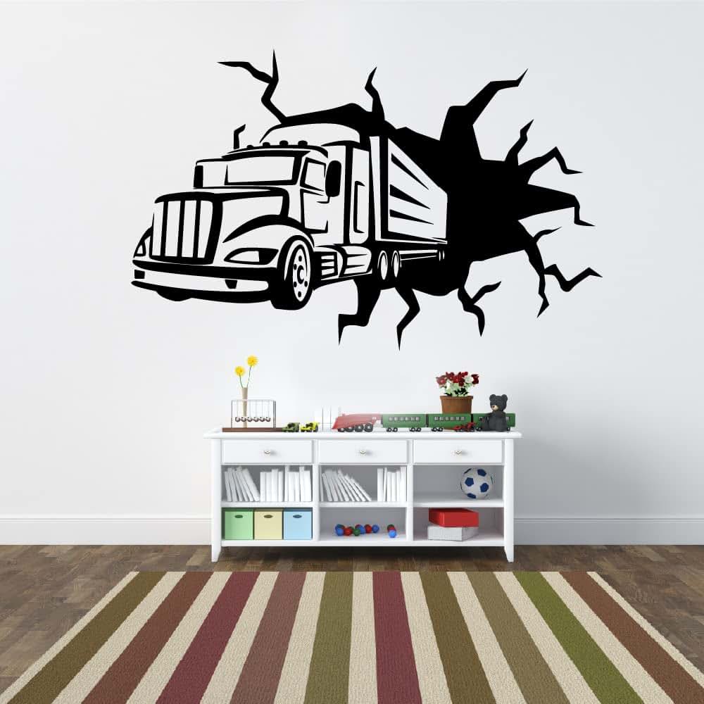All Things Valuable Trailer Truck Silhouette Vinyl Wall Decal (photo 2)