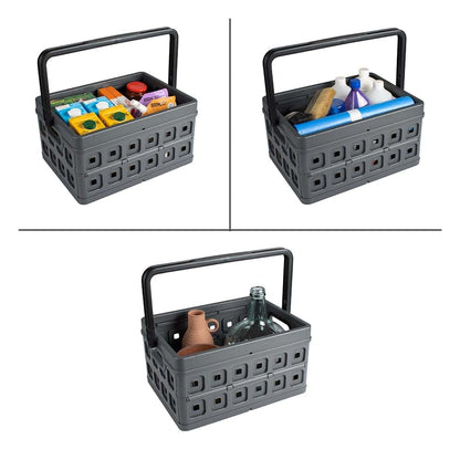 SUNWARE perfectly organised Sunware Square Folding Box 24 Litre with Handle Anthracite Black Colour