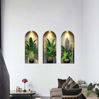 BabyOneStop 3D Watercolor Plant Wall Stickers, Self-Adhesive Potted Vine Decals