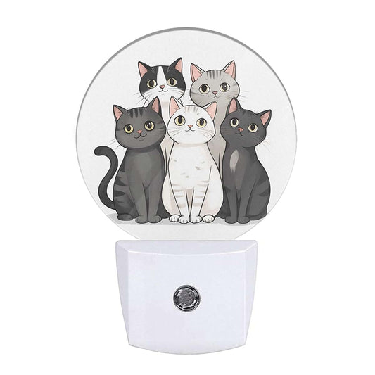 EKOBLA Cute Cats Night Light with Dusk to Dawn Sensor