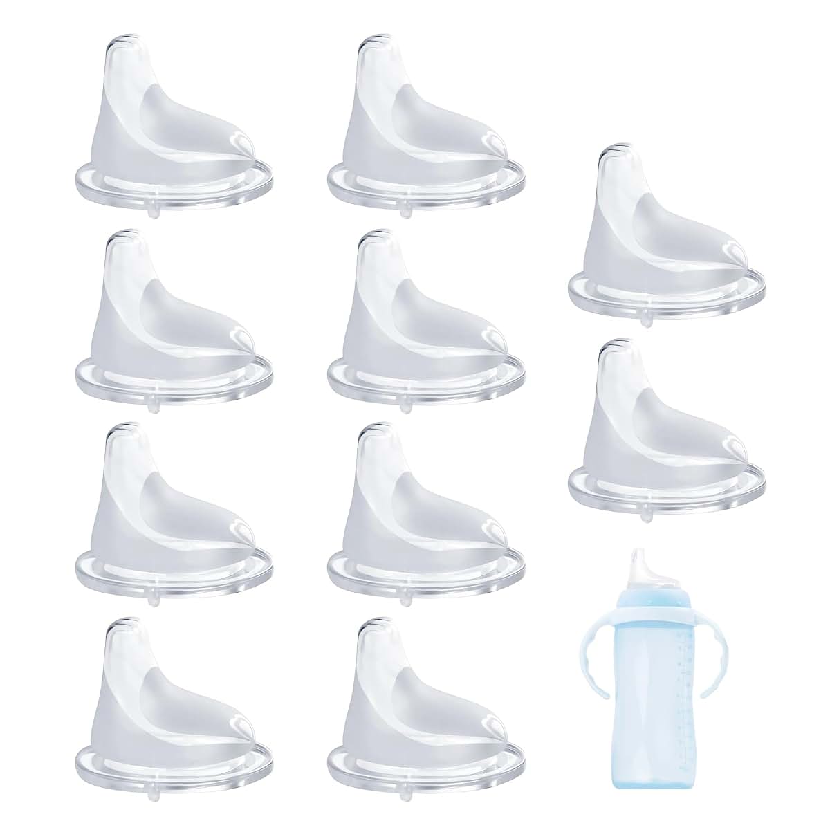 10-Pack Silicone Spouts for NUK Active and Learner Cups, Leakproof Replacement