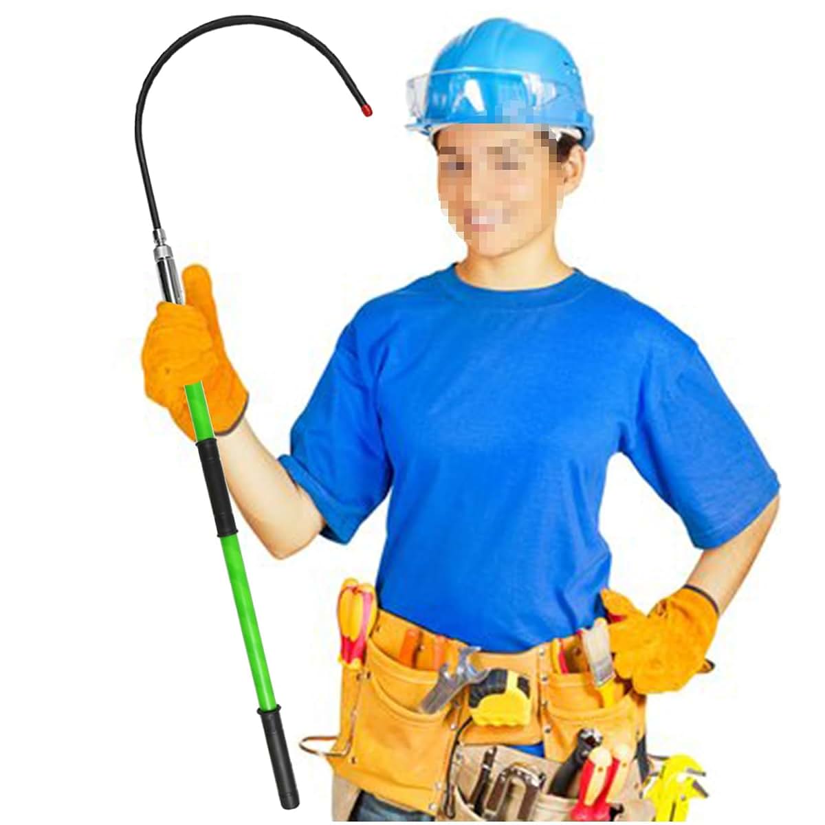 Insulated Rescue Hook Pole 3 to 10 Ft with 16.5in Hook