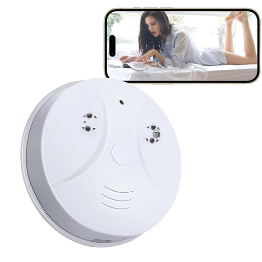 WJXING 1080P HD Wireless Indoor Camera Integrated Smoke Detector, Night Vision Motion Alert Home Security Baby &