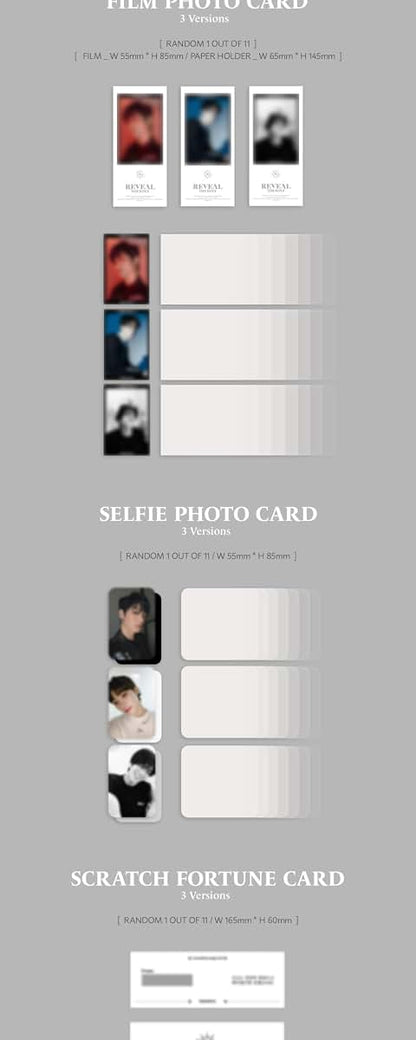 DREAMUS THE BOYZ REVEAL Reissue 1st Album CD+Booklet+Postcard+Film photocard+Selfie photocard+Scratch fortune