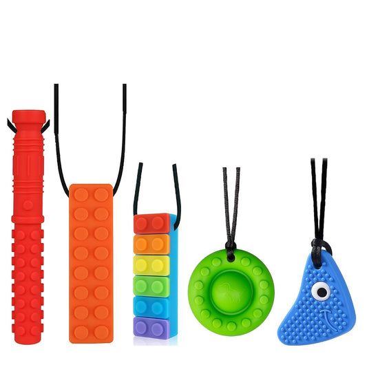 Seeway Autism Chew Toys, 5 Pack Sensory Necklaces