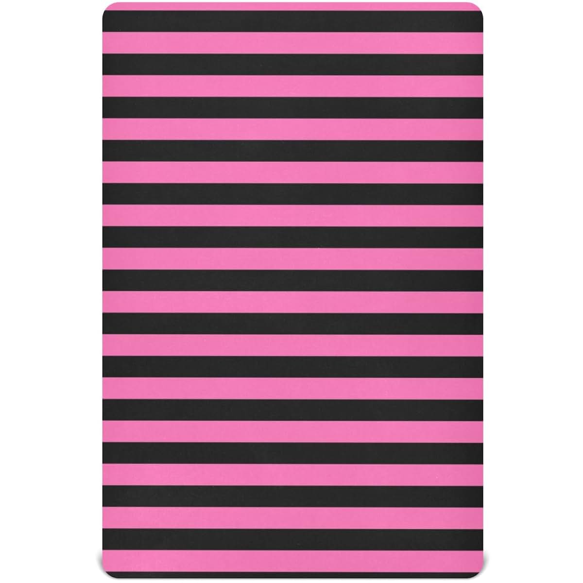 Pigsaly Hot Pink Black Stripe Standard Crib Sheet, 27x39 Inch