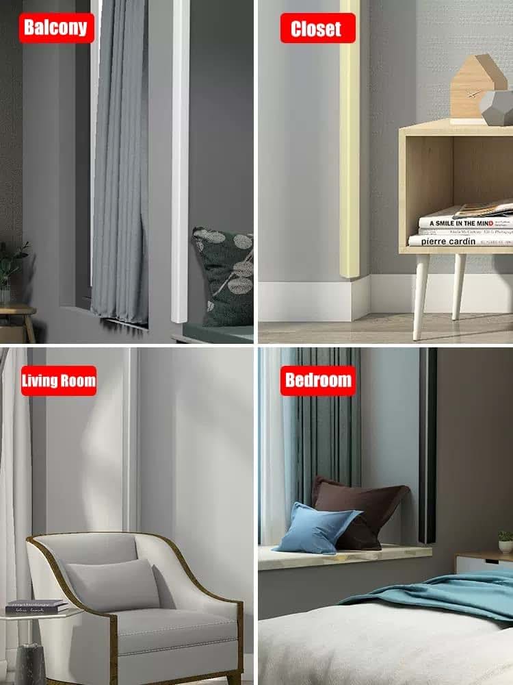 White PVC Corner Guards for Walls and Furniture Edges