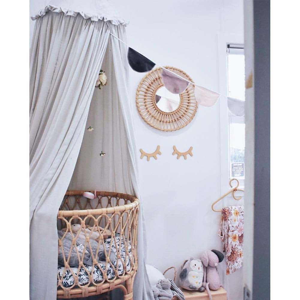 IBIZA VIBE MAMERIA Kids Bed Canopy with Frills Cotton Hanging Tent Curtain Net for Reading Nook Hideaway Bedding Play