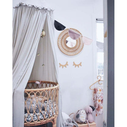 IBIZA VIBE MAMERIA Kids Bed Canopy with Frills Cotton Hanging Tent Curtain Net for Reading Nook Hideaway Bedding Play