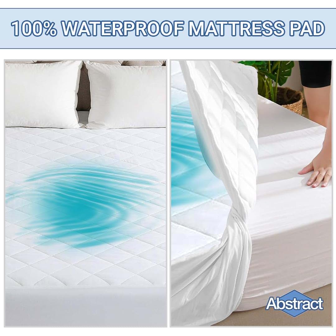 Abstract Waterproof Crib Mattress Protector - Quilted, Fitted Cover for Toddler Bed - Breathable Crib Mattress Pad (photo 2)