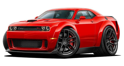 FatCat Wall Graphics 2019 Challenger R/T Cartoon Cars Wall Decal