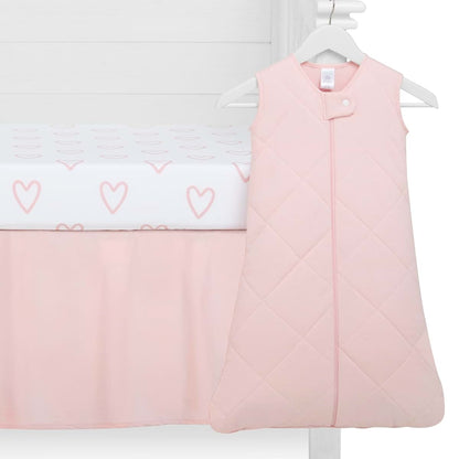 Evolur I Hear You 3 Piece Crib Bedding Set In Baby Pink