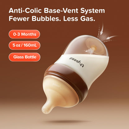 Thyseed Anti-Colic Glass Baby Bottle