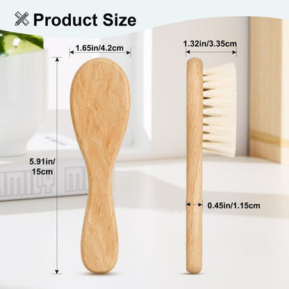 Molylove Baby Hair Brush, Soft Goat Bristles