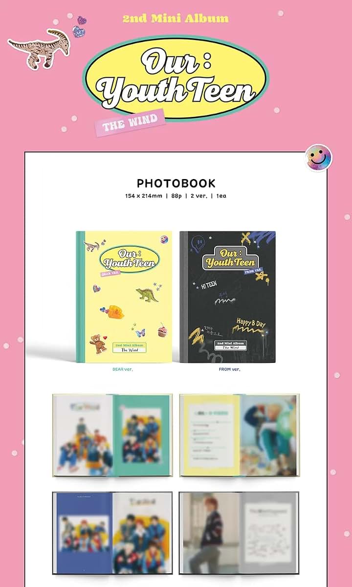 THE WIND [OUR : YOUTHTEEN] 2nd Mini Album DEAR + FROM 2 Version Set with First Press Poster