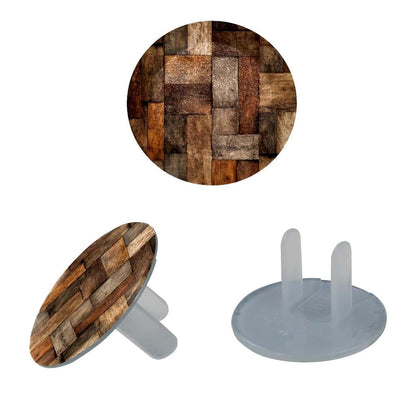Cdgiruowunv Vintage Brown Wood Outlet Covers - 12 Pack Plug Protectors (photo 2)