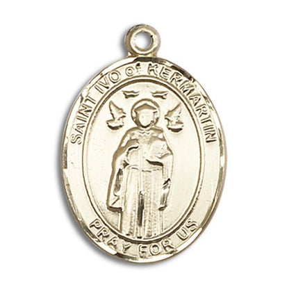 Bonyak St. Ivo Oval Medal Pendant in 14kt Yellow Gold-Filled