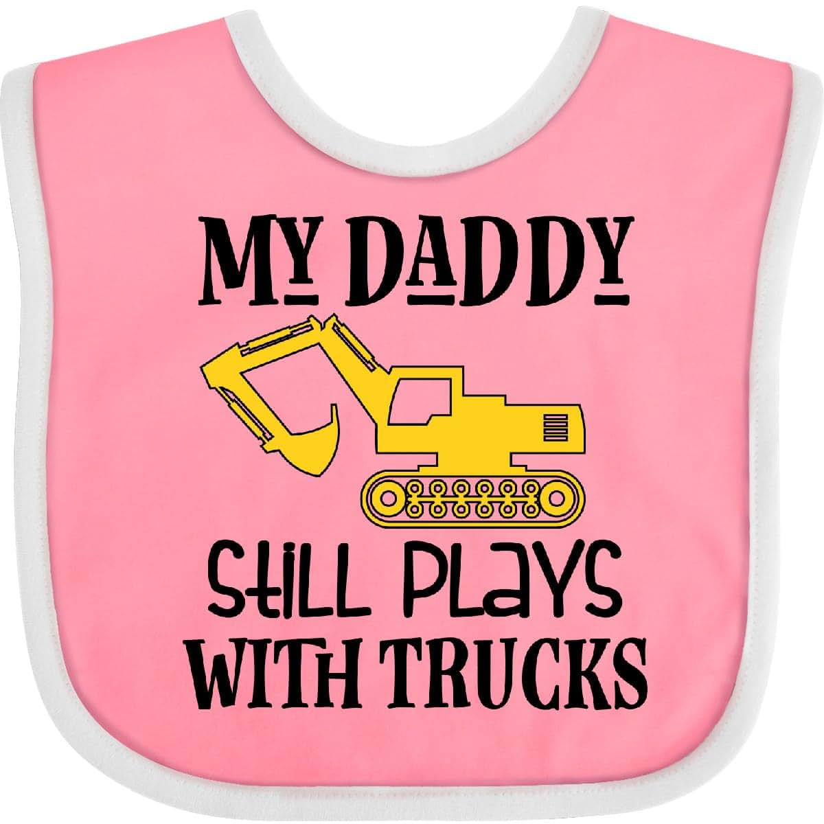 Inktastic Construction Daddy Still Plays With Trucks Bib