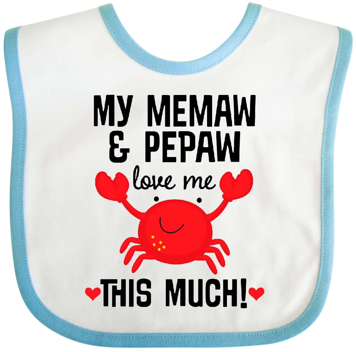 Inktastic Memaw And Pepaw Love Me Baby Bib for Grandkids
