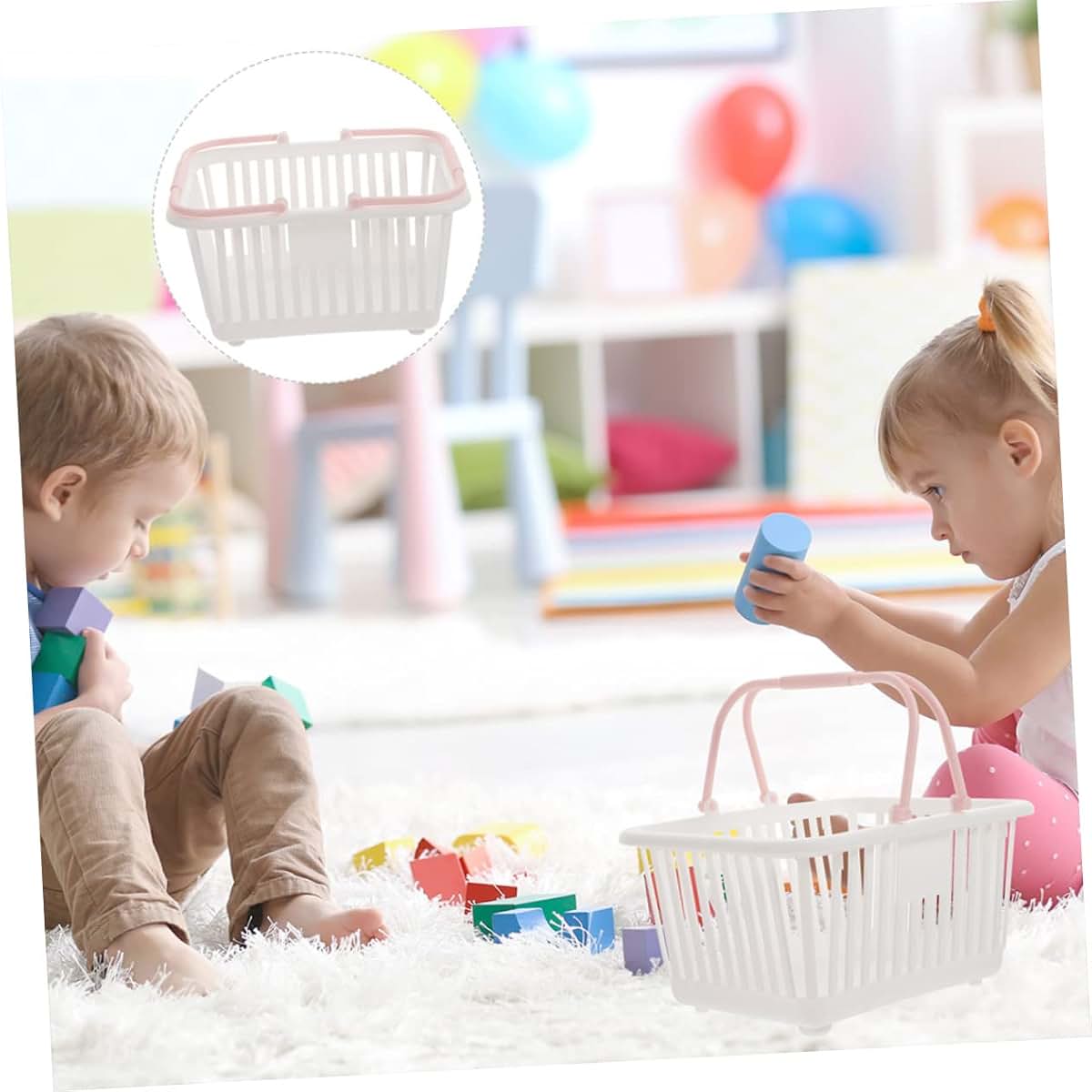 Coophya 4-Piece Mini Plastic Storage Basket Set for Office and Home