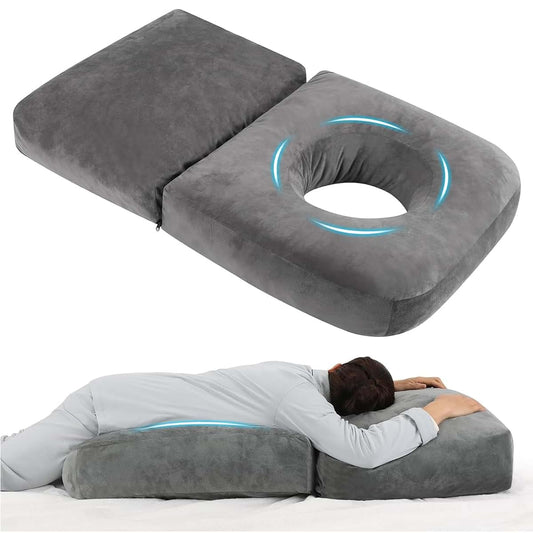 WOODWORD Pregnancy Pillow for Stomach Sleepers, Pregnancy Massage Pillow