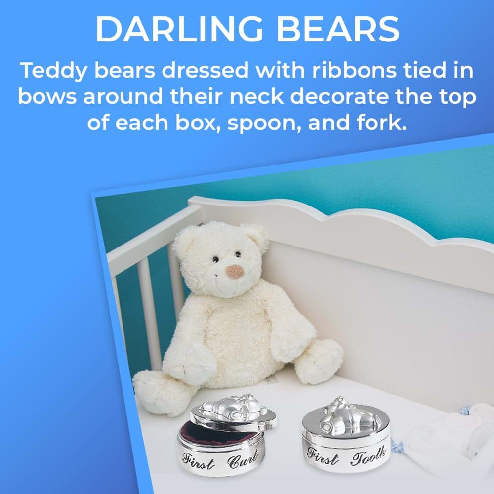 SAGEFINDS Baby’s First Curl and First Tooth Keepsake Box Collection | Adorable Teddy Bear Designs | Charming Gift (photo 4)