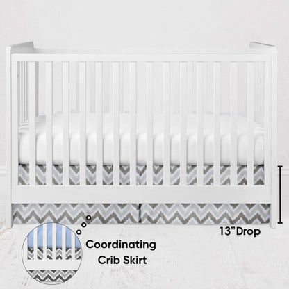 Bacati Ikat Blue/Grey 4 Piece Crib Set with Muslin Swaddles