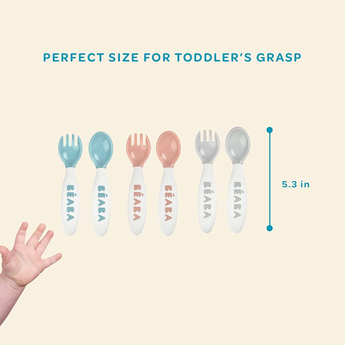 Béaba Toddler Self Feeding Cutlery Set, 10-Piece Utensil Collection (photo 2)