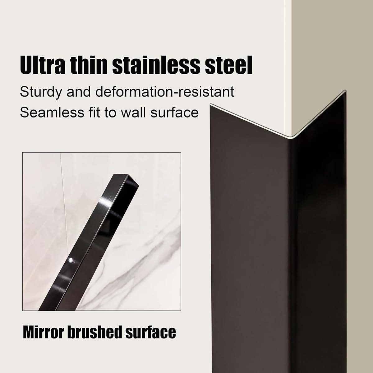 Kajivue Black Stainless Steel Corner Guards - 10 Pack 48 Inch (photo 3)